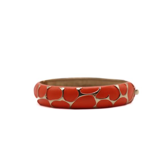 Kramer Vintage Orange Enamel Bangle Bracelet - Picture 1 of 7